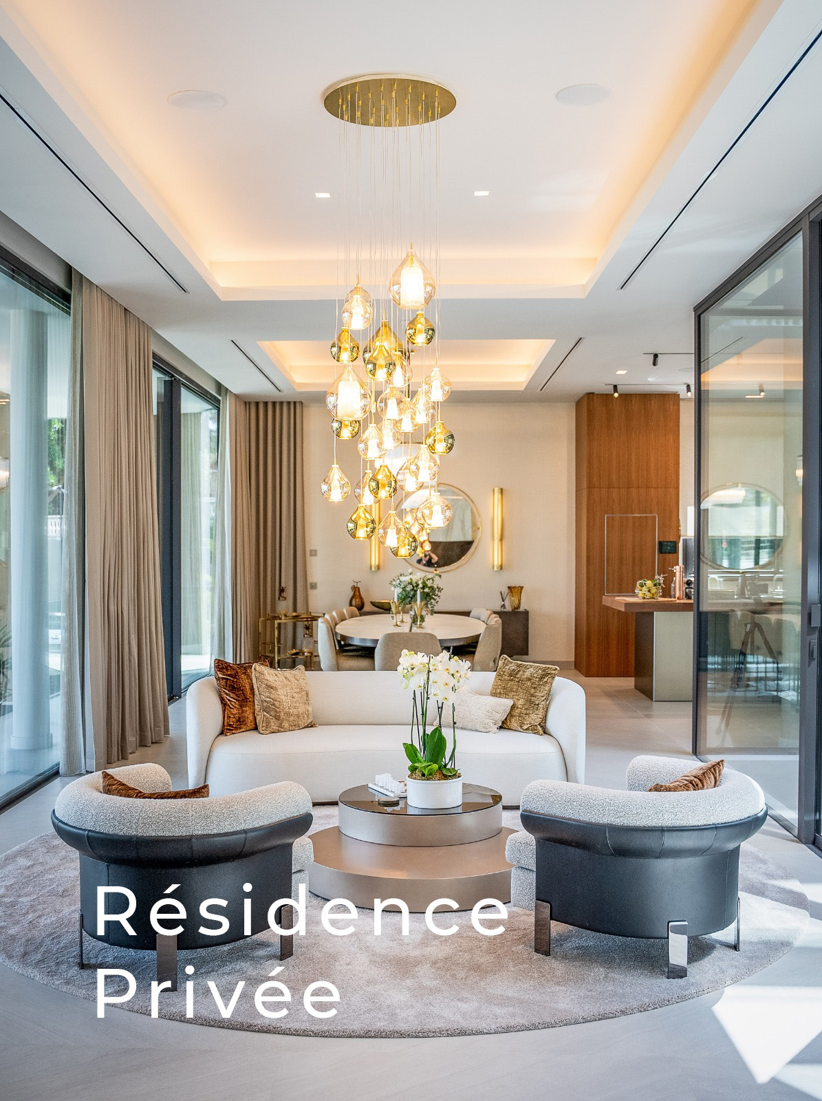 Suspension en verre salon